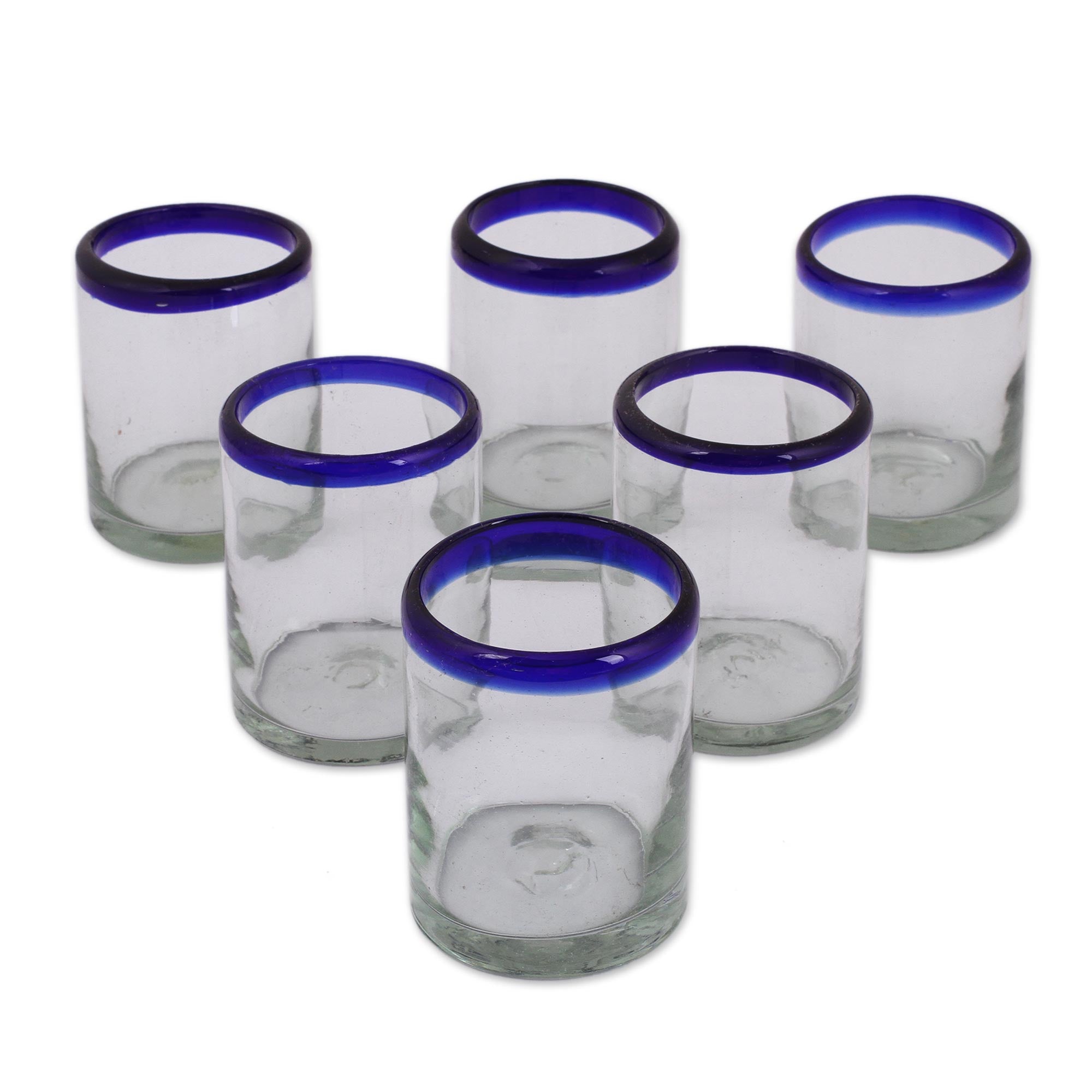 Cobalt Classics Blue-Rimmed Hand Blown Glass (Set Of 6)