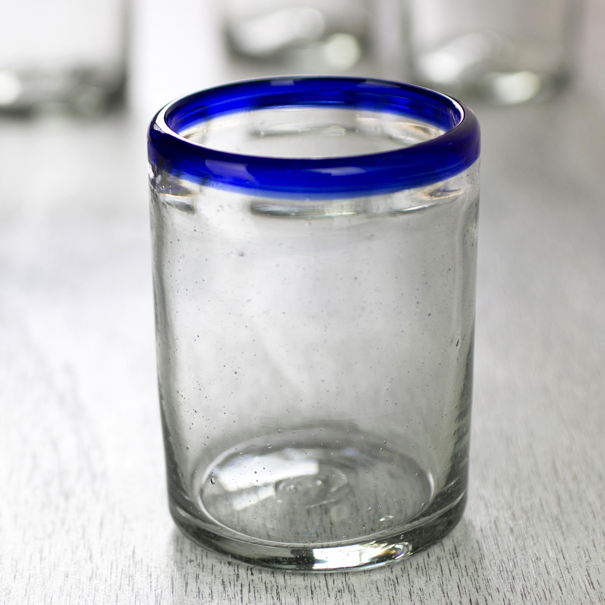 Cobalt Classics Blue-Rimmed Hand Blown Glass (Set Of 6)