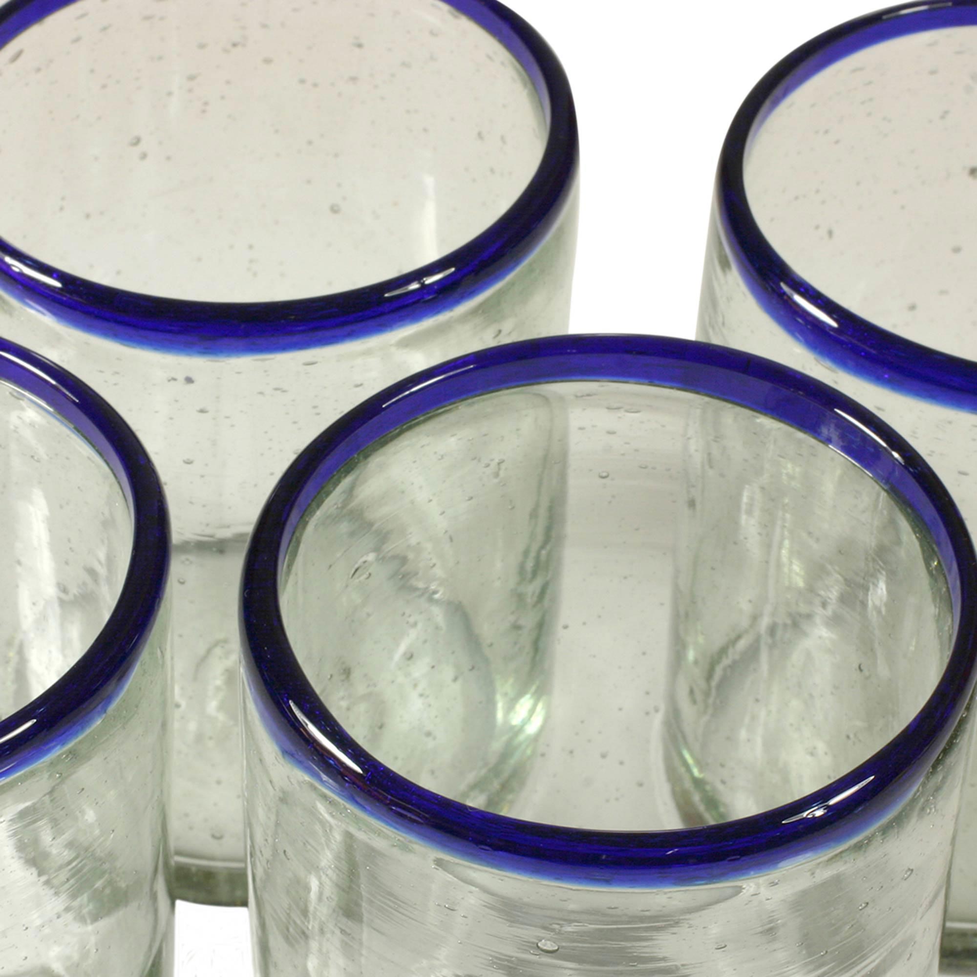 Blues Hand Recycled Tumbler Glasses - Set Of 4