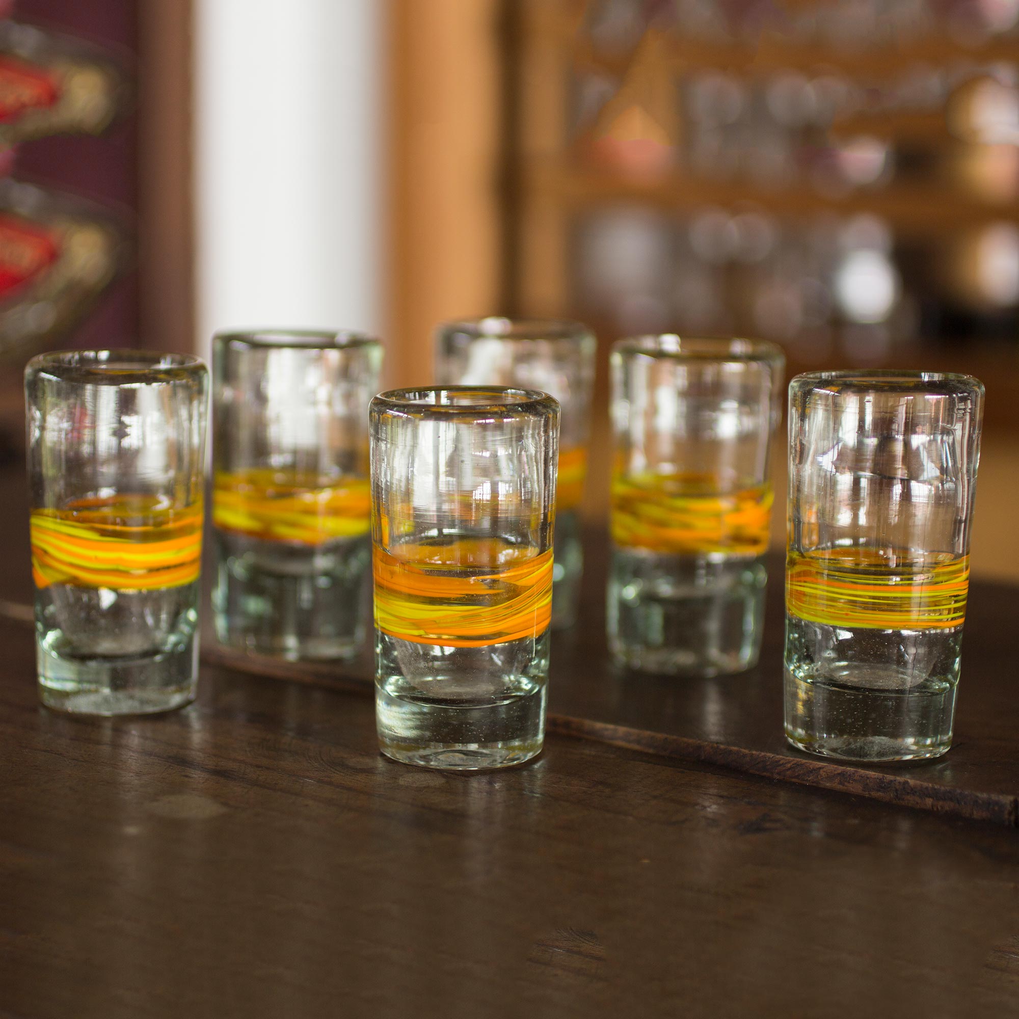 Ribbon Of Sunshine Shot Glasses Set Of 6