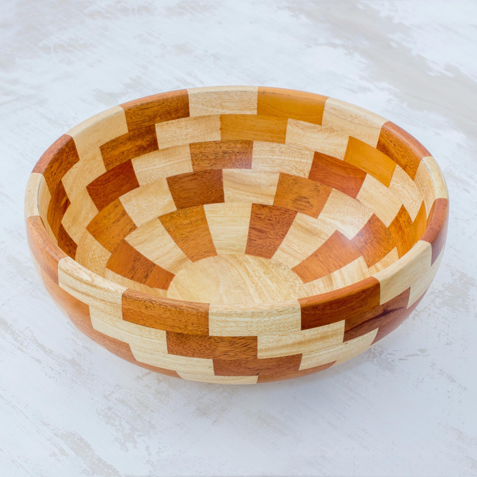Stairway Of Nature Artisan Crafted Natural Mahogany Palo Blanco Wood Bowl