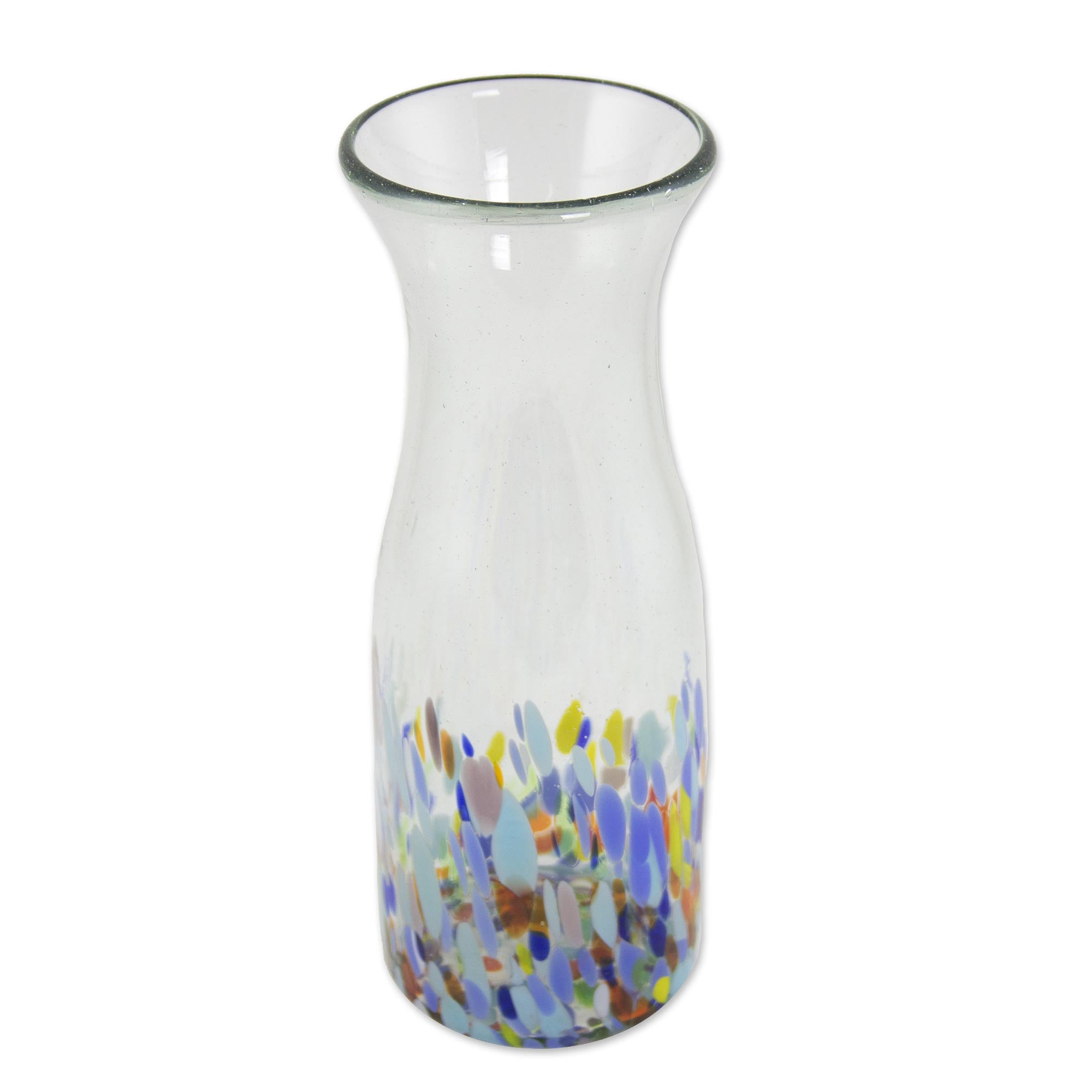 Confetti Festival Artisan Crafted Colorful Mexican Hand Blown Carafe (28 Oz)