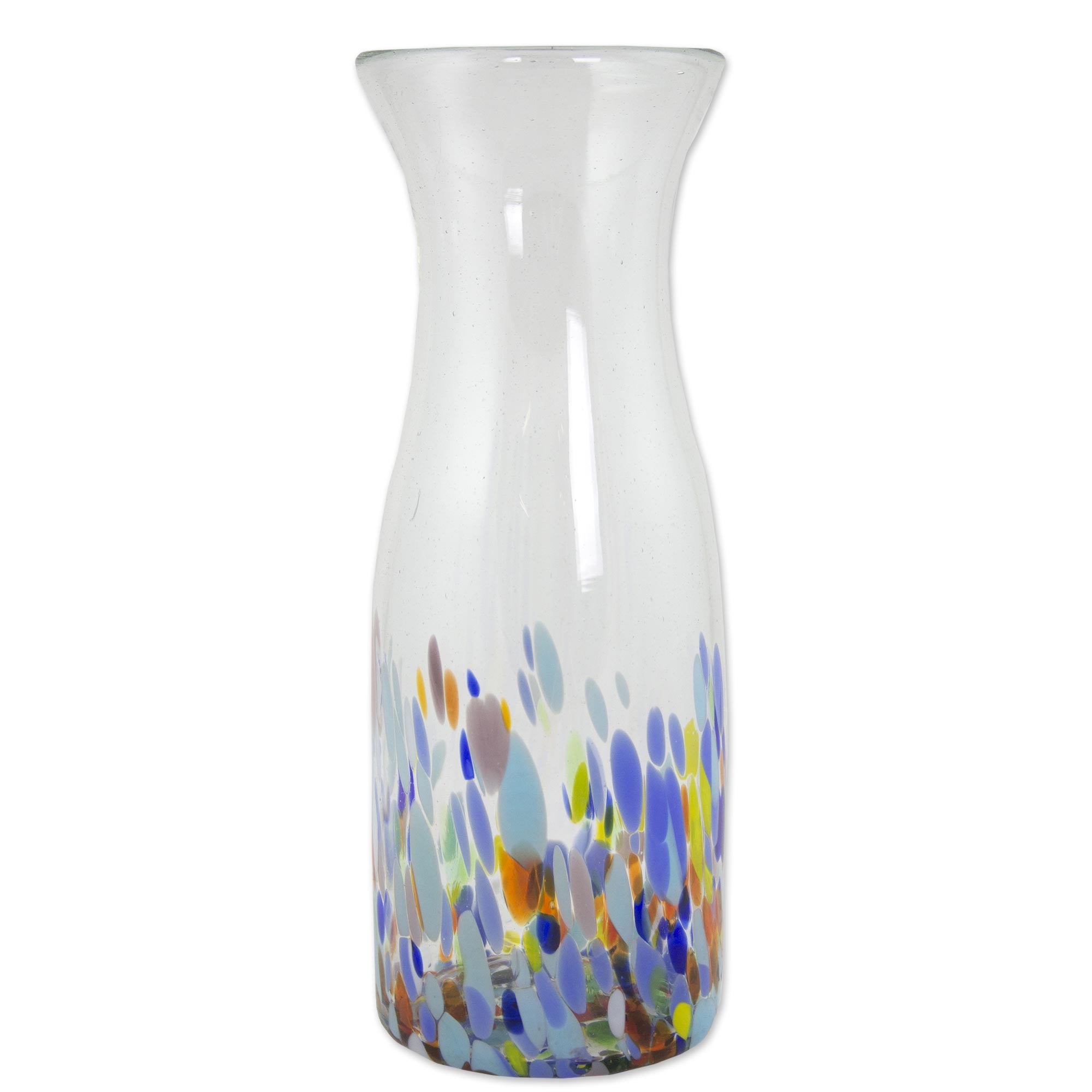 Confetti Festival Artisan Crafted Colorful Mexican Hand Blown Carafe (28 Oz)