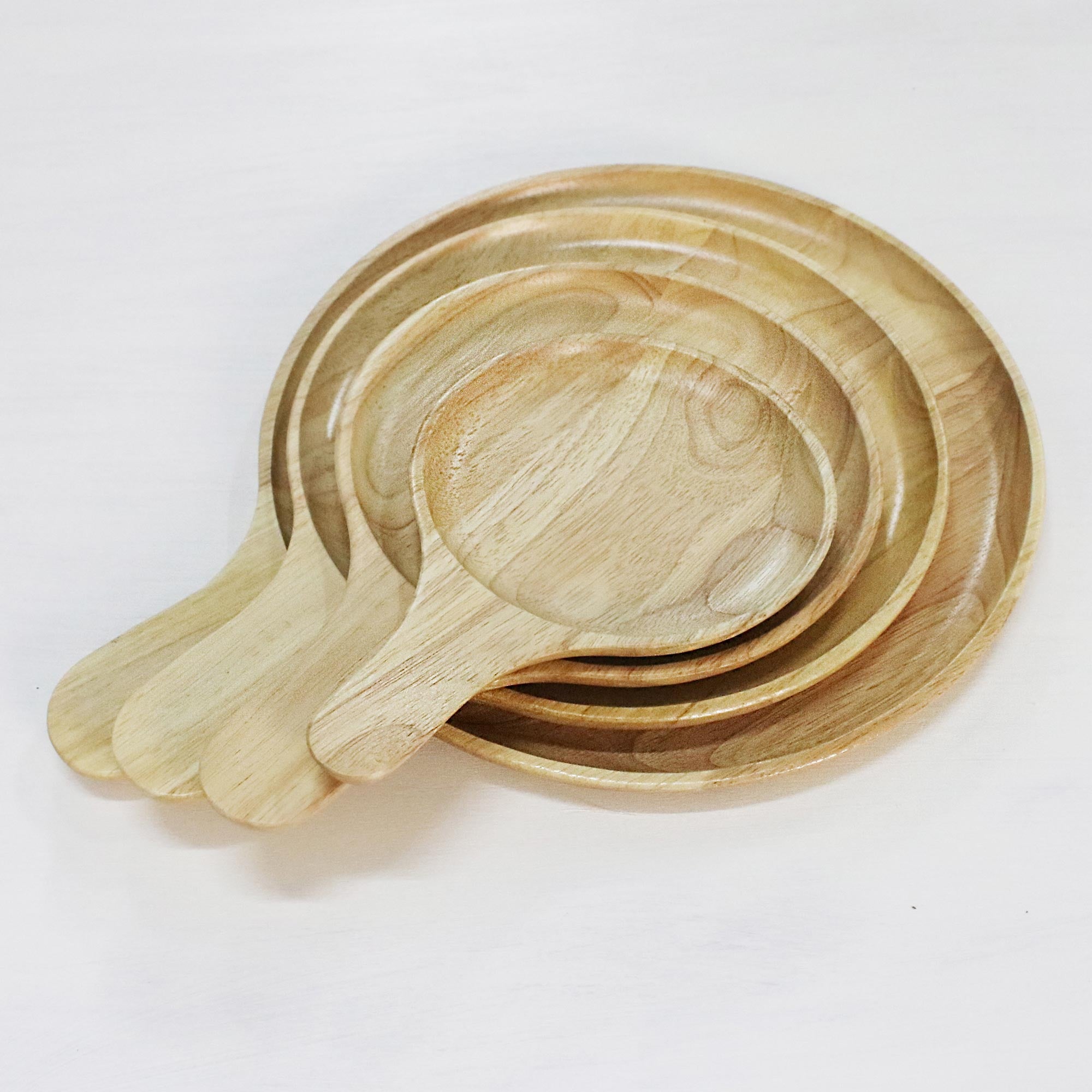 Nature's Lollipops 4 Artisan Crafted Wood Plates Hand Carved In Thailand
